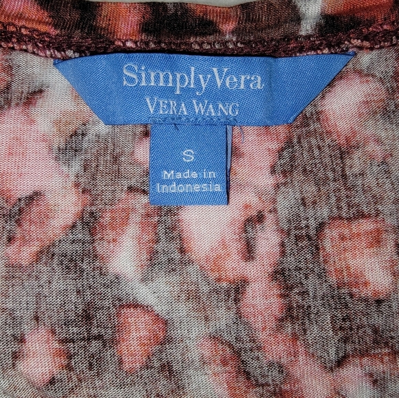 Simply Vera Vera Wang Pink and Brown Abstract Dress - Picture 2 of 8